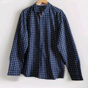 De Niko Milano Mens 2XL Check Button Down Shirt